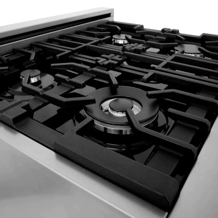 ZLINE Kitchen and Bath 30 in. Professional Gas Burner/Electric Oven Stainless Steel Range with White Matte Door