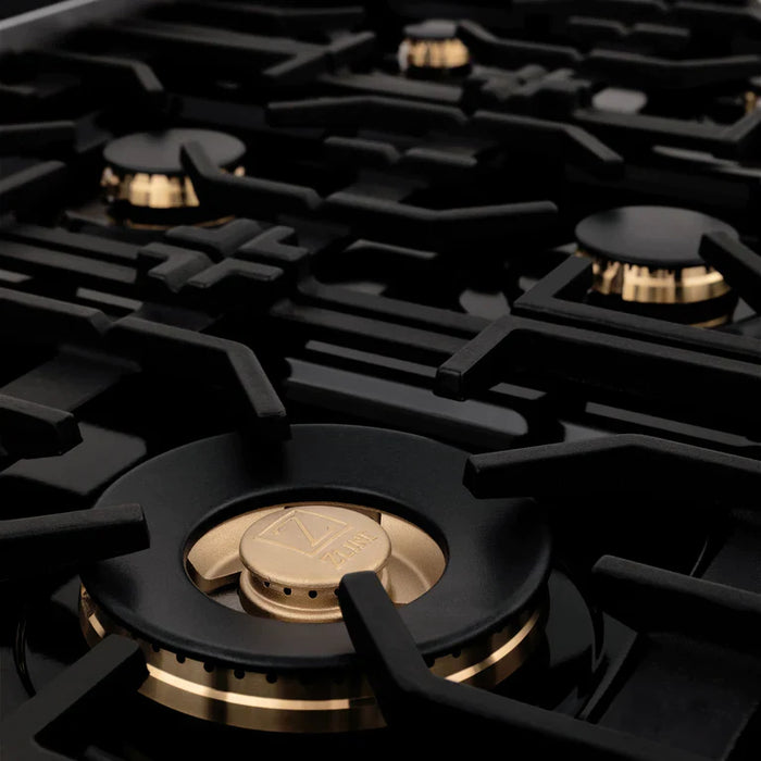 ZLINE Autograph Edition 60 in. 7.4 cu. ft. Gas Burner/Electric Oven Range in Stainless Steel with Matte Black Accents