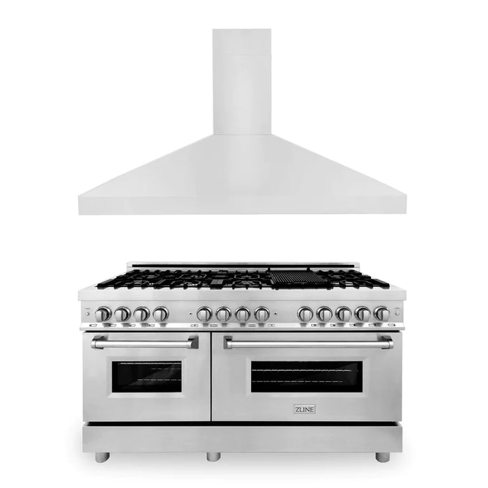 ZLINE Kitchen and Bath Appliance Package Dual Fuel Range & Range Hood