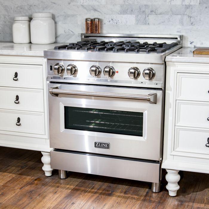 ZLINE 30 in. Dual Fuel Range & Over-the-Range Microwave Appliance Package