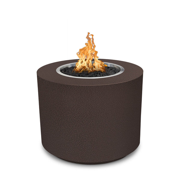 The Outdoor Plus Beverly Fire Pit in Copper Vein with Flame on White Background 5