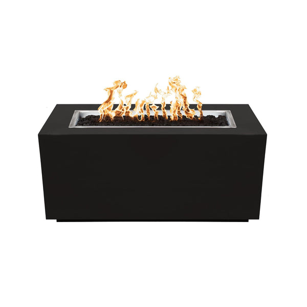 The Outdoor Plus Pismo Metal Fire Pit OPT-R4824PCR Fire Pit The Outdoor Plus Black Powdercoat Electronic Ignition Natural Gas on a white background 4