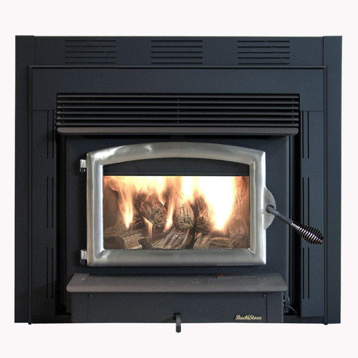 Wood Stove Pewter Buck Stove Model 74ZC Zero Clearance Non-Catalytic Wood Burning Stove with Door