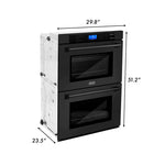 ZLINE Kitchen Package with 36" Black Stainless Steel Rangetop and 30" Double Wall Oven 13
