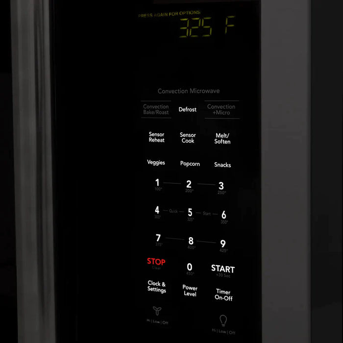 ZLINE Over the Range Convection Microwave Oven in Black Stainless Steel with Modern Handle and Sensor Cooking