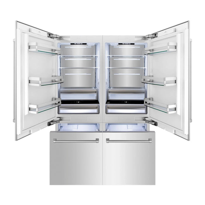 ZLINE 60 In. 32.2 cu. ft. Built-In 4-Door Refrigerator with Internal Water and Ice Dispenser in Stainless Steel