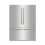 ZLINE Autograph 60 In. 32.2 cu. ft. Built-In 4-Door Refrigerator with Internal Water and Ice Dispenser in Stainless Steel and Gold Accents 11