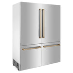 ZLINE Autograph 60 In. 32.2 cu. ft. Built-In 4-Door Refrigerator with Internal Water and Ice Dispenser in Stainless Steel and Gold Accents1