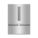 ZLINE Autograph 60 In. 32.2 cu. ft. Built-In 4-Door Refrigerator with Internal Water and Ice Dispenser in Stainless Steel and Matte Black Accents1