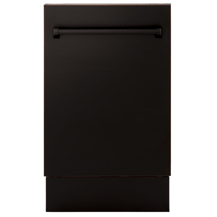 ZLINE 18 in. Top Control Tall Dishwasher in Oil Rubbed Bronze with 3rd Rack