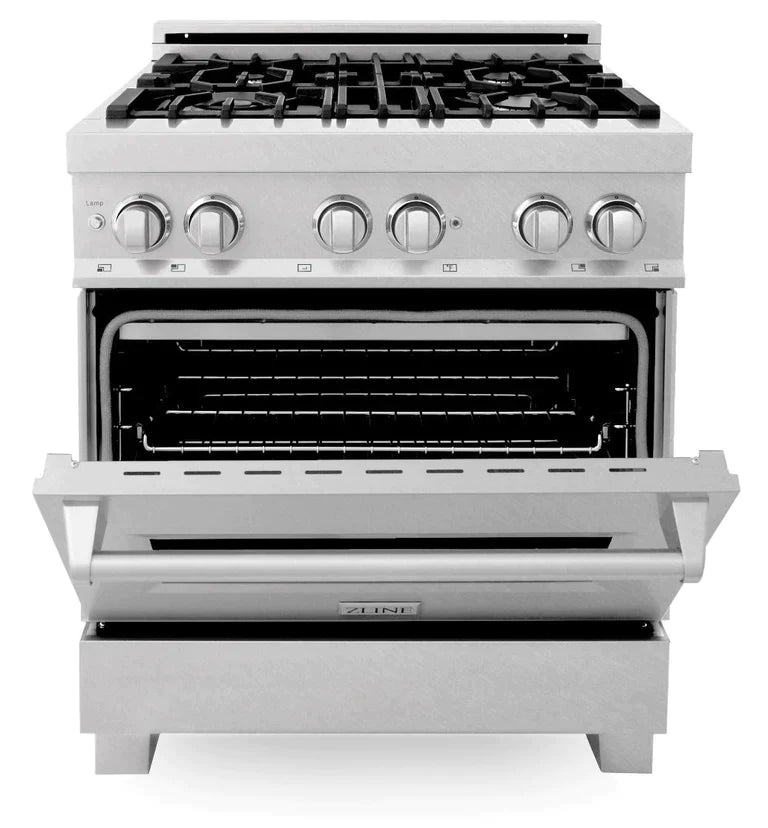 ZLINE Kitchen and Bath 30 in. Professional Gas Burner/Electric Oven in DuraSnow® Stainless 2
