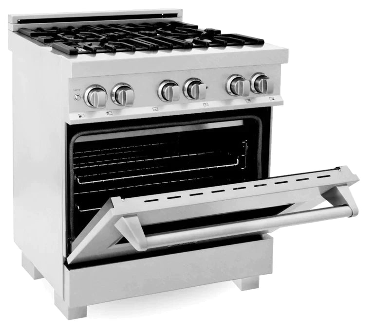 ZLINE Kitchen and Bath 30 in. Professional Gas Burner/Electric Oven in DuraSnow® Stainless 1