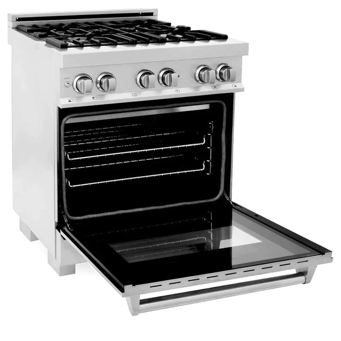 ZLINE Kitchen and Bath 30 in. Professional Gas Burner/Electric Oven in DuraSnow® Stainless