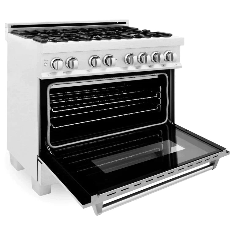 ZLINE 36 in. Professional Gas Burner/Electric Oven in DuraSnow® Stainless with DuraSnow® Stainless Door