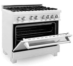 ZLINE 36 in. Professional Gas Burner/Electric Oven in DuraSnow® Stainless with DuraSnow® Stainless Door 4
