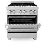 ZLINE 30 in. Professional Gas Burner/Electric Oven in DuraSnow® Stainless with Brass Burners1