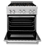 ZLINE 30 in. Professional Gas Burner/Electric Oven in DuraSnow® Stainless with Brass Burners2