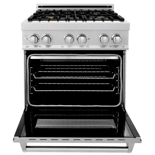 ZLINE 30 in. Professional Gas Burner/Electric Oven in DuraSnow® Stainless with Brass Burners 2