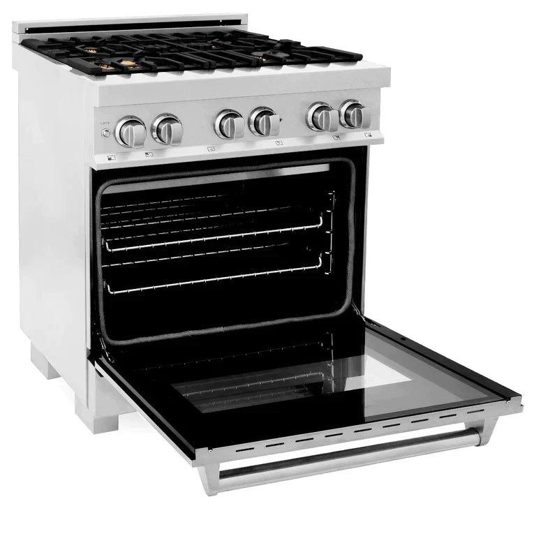 ZLINE 30 in. Professional Gas Burner/Electric Oven in DuraSnow® Stainless with Brass Burners