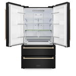 ZLINE 36 In. Autograph 22.5 cu. ft. Refrigerator with Ice Maker in Fingerprint Resistant Black Stainless Steel and Gold Accents4