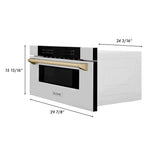 ZLINE Autograph 30 In. 1.2 cu. ft. Built-In Microwave Drawer In Stainless Steel With Gold Accents6