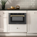 ZLINE Autograph Edition 24" 1.2 cu. ft. Built-in Microwave Drawer in Black Stainless Steel and Champagne Bronze Accents2