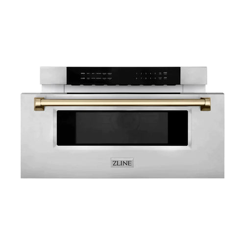 ZLINE Autograph 30 In. 1.2 cu. ft. Built-In Microwave Drawer In Stainless Steel With Champagne Bronze Accents 3