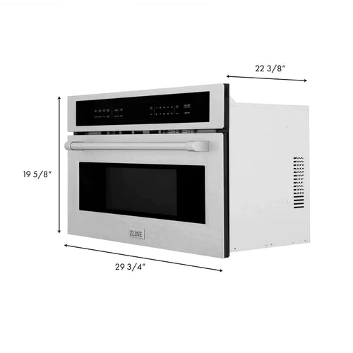 ZLINE 30 in. 1.6 cu. ft. Built-in Convection Microwave Oven in DuraSnow® Stainless Steel with Speed and Sensor Cooking 11