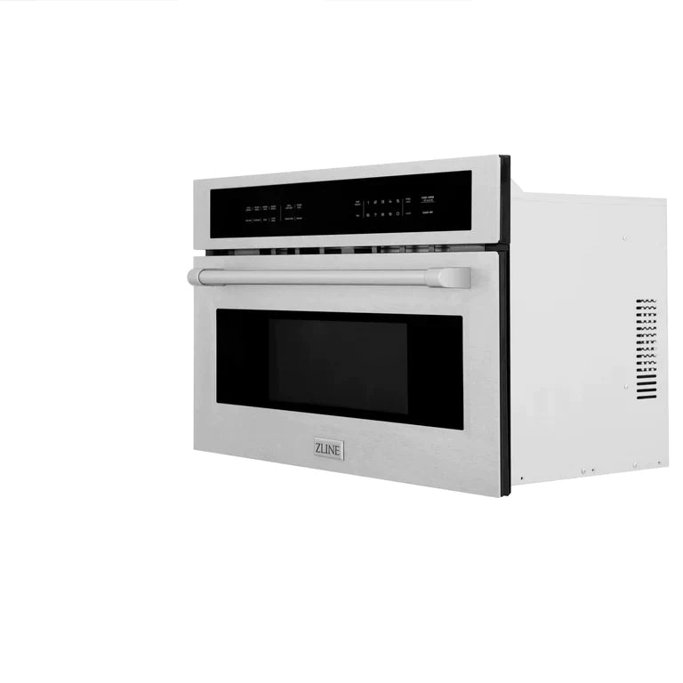 ZLINE 30 in. 1.6 cu. ft. Built-in Convection Microwave Oven in DuraSnow® Stainless Steel with Speed and Sensor Cooking 1