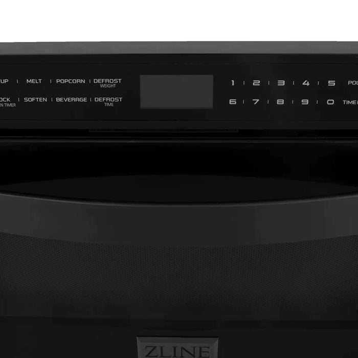 ZLINE 24 in. 1.2 Cu. Ft. Microwave Drawer In Black Stainless Steel