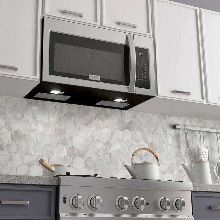ZLINE Over the Range Convection Microwave Oven in Stainless Steel with Modern Handle and Sensor Cooking