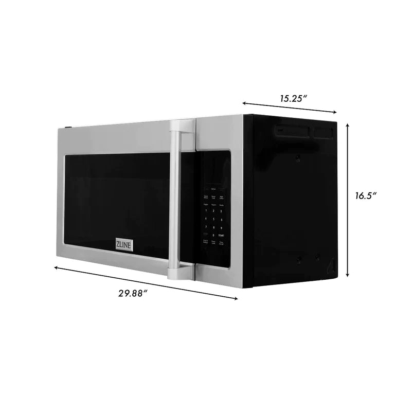 ZLINE Over the Range Convection Microwave Oven in Stainless Steel with Traditional Handle and Sensor Cooking 14