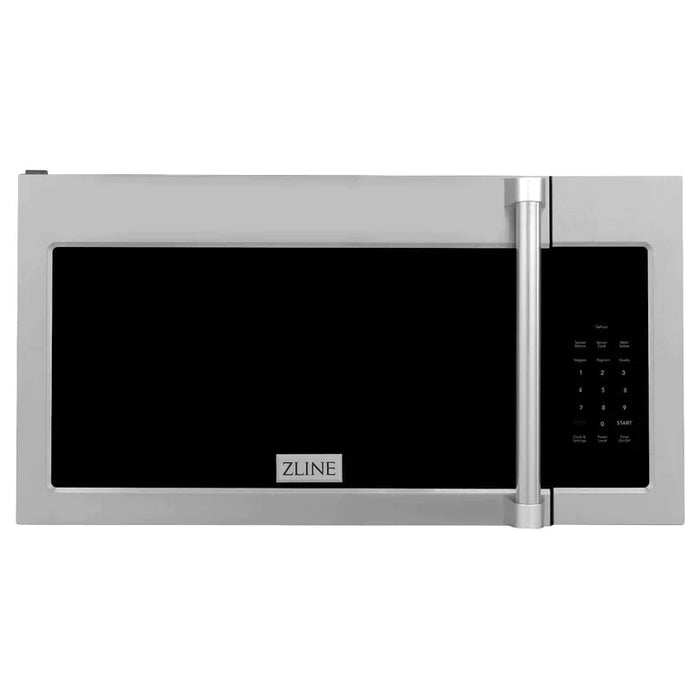 ZLINE Kitchen Package with Stainless Steel Refrigeration, 30" Dual Fuel Range and Traditional Over the Range Microwave