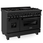 ZLINE 48 in. Professional Gas Burner/Gas Oven in Black Stainless with Brass Burners12