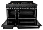 ZLINE 48 in. Professional Gas Burner/Electric Oven in Black Stainless Steel with Brass Burners4