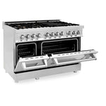 ZLINE 48 in. Professional Gas Burner/Electric Oven Stainless Steel Range with Brass Burners2