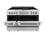 ZLINE Kitchen Package with Refrigeration, 48" Stainless Steel Gas Range, 48" Convertible Vent Range Hood and 24" Tall Tub Dishwasher3