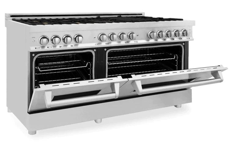 ZLINE 60 in. Professional Gas Burner/Electric Oven Stainless Steel Range with Brass Burners