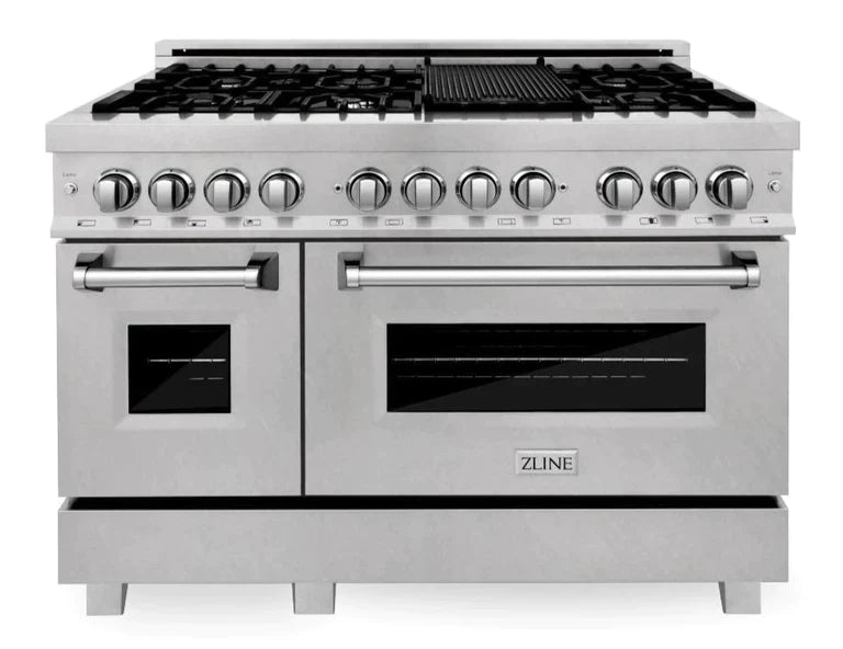ZLINE 48" Kitchen Package with DuraSnow® Stainless Dual Fuel Range, Ducted Vent Range Hood and Tall Tub Dishwasher 2