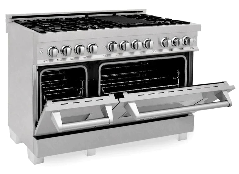 ZLINE 48 in. Professional Gas Burner/Electric Oven in DuraSnow® Stainless with 6.0 cu.ft. Oven
