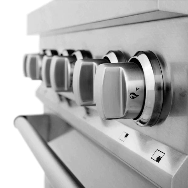 ZLINE 30 in. Professional Gas Burner/Electric Oven in DuraSnow® Stainless with Brass Burners 11