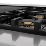 ZLINE Autograph Edition 48 in. Gas Range in DuraSnow® with White Matte Door and Champagne Bronze Accents4