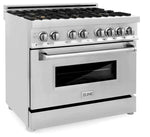 ZLINE 36 in. Professional Gas Burner/Electric Oven Stainless Steel Range with Brass Burners9