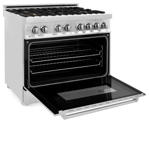 ZLINE 36 in. Professional Gas Burner/Electric Oven Stainless Steel Range with Brass Burners 2