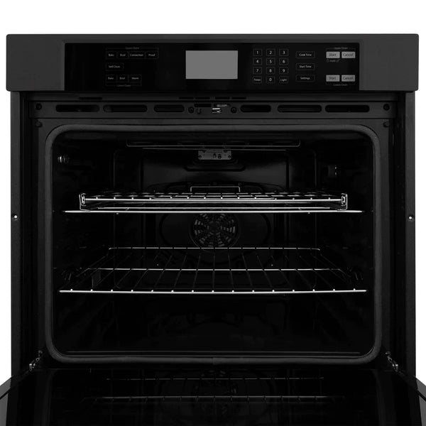 ZLINE Kitchen Package with 36" Black Stainless Steel Rangetop and 30" Double Wall Oven 11