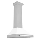 ZLINE 30 Inch DuraSnow® Stainless Steel Range Hood with White Matte Shell and Stainless Steel Handle, KB4SNX-WM-30 6