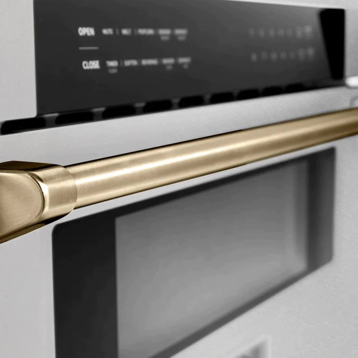 ZLINE Autograph 30 In. 1.2 cu. ft. Built-In Microwave Drawer In Fingerprint Resistant Stainless Steel With Champagne Bronze Accents