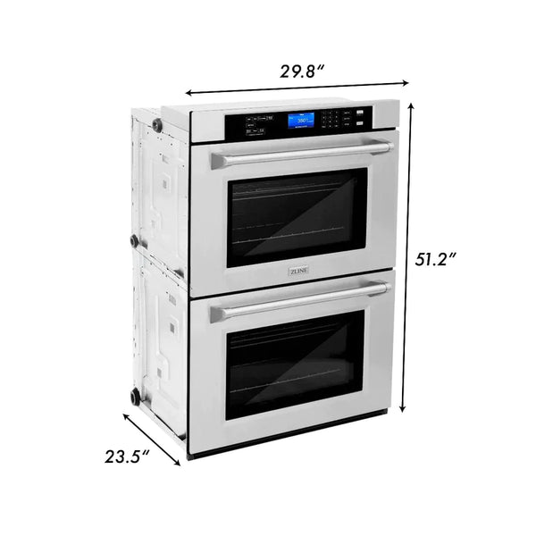 ZLINE Kitchen Package with Stainless Steel Rangetop and Double Wall Oven 23