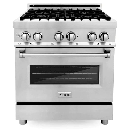 ZLINE 30" Kitchen Package with Stainless Steel Dual Fuel Range, Convertible Vent Range Hood and Tall Tub Dishwasher 2