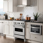 ZLINE 30 in. Professional Gas Burner/Electric Oven in DuraSnow® Stainless with Brass Burners 7